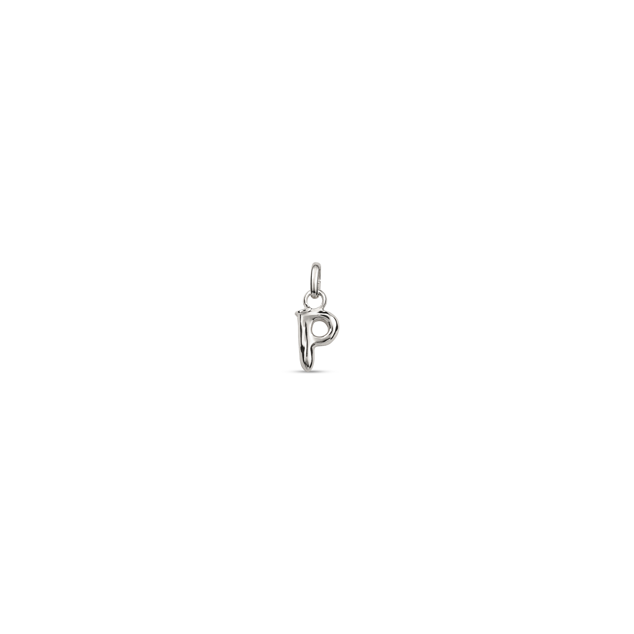 Sterling silver-plated charm with small letter P, Silver, large image number null